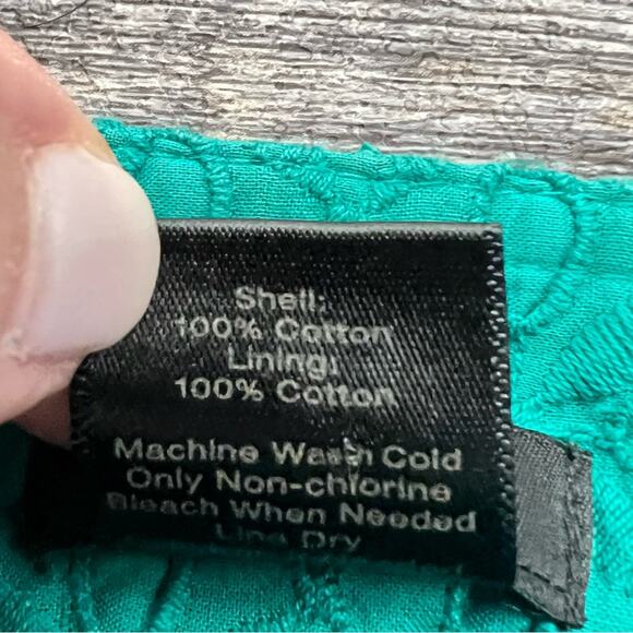 Ann Taylor turquoise green eyelet straight pencil skirt size 2 B171 - Picture 3 of 4